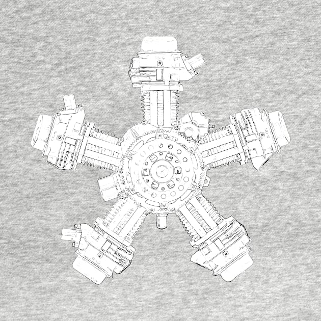 Radial Engine Wireframe by Auto-Prints